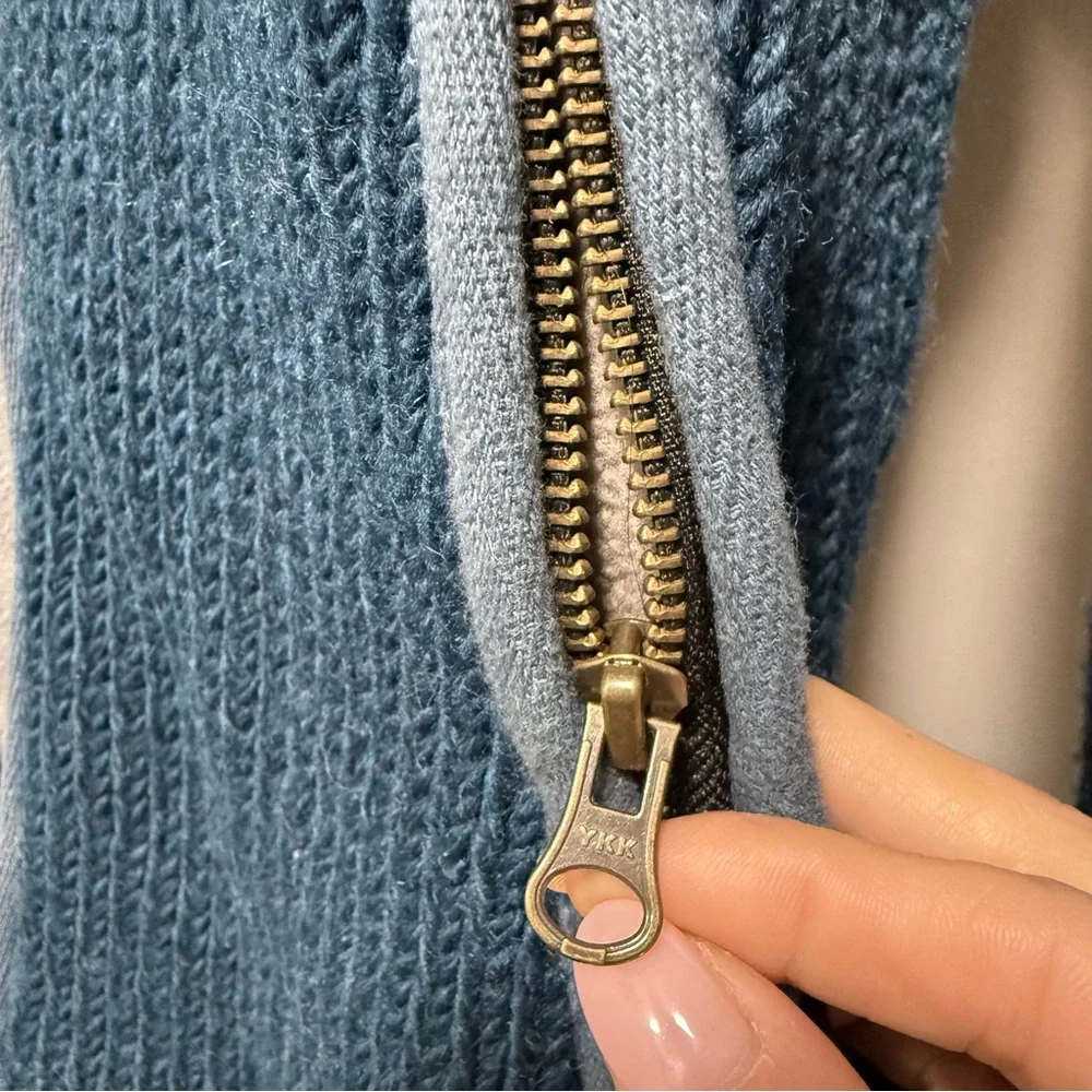 Vintage Laundromat Daisy Hand-Knit 100% Wool Fleece-Lined Hoodie - Women’s Small - Picture 14 of 15